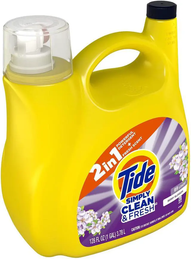 Alt view image 11 of 14 - Tide Simply Clean & Fresh Berry Blossom Laundry Detergent Liquid 128 Oz. 58710