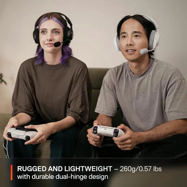 Alt view image 5 of 6 - SteelSeries Arctis Nova 3P Wireless Multi-Platform Gaming Headset - Mobile App Control, 40 HR Battery, Neodymium Magnetic Drivers, 2.4GHz/Bluetooth, PS5, PS4, PC, Switch, Mobile - White