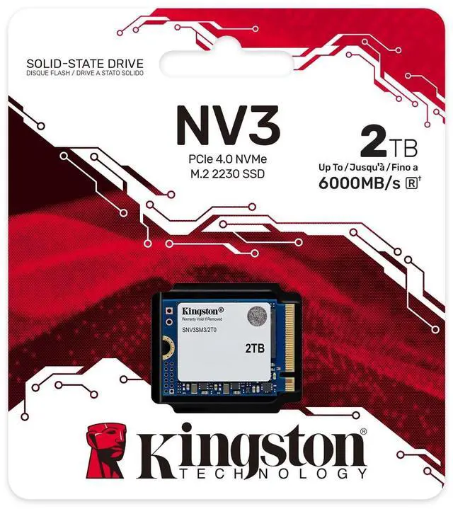 Alt view image 7 of 12 - Kingston NV3 M.2 2230 2TB PCIe 4.0 x4 NVMe Internal Solid State Drive (SSD) SNV3SM3/2T0 Up to 6000 MB/s for Steam Deck