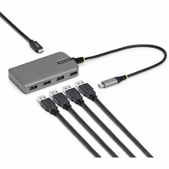 Alt view image 4 of 7 - StarTech 4-Port USB-C Hub, 5Gbps, Bus Powered, USB C to 4x USB-A Hub with USB-C Auxiliary Power Input, 1ft/30cm Host Cable, Portable Desktop/Laptop USB Hub - 5G4AC-USB-C-HUB