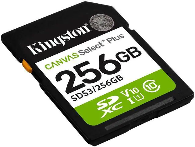 Alt view image 2 of 7 - Kingston Canvas Select Plus 256 GB Class 10/UHS-I U1 V10 SDXC 1 SDS3256GB