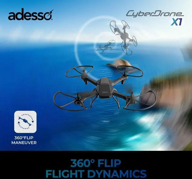 Alt view image 5 of 14 - Adesso CyberDrone X1 720P Drone with Remote Controller #CYBERDRONE X1