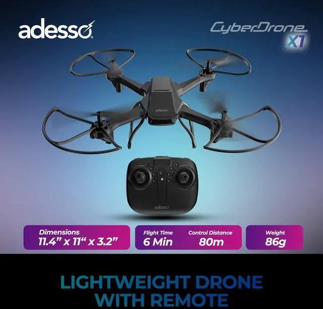 Alt view image 7 of 14 - Adesso CyberDrone X1 720P Drone with Remote Controller #CYBERDRONE X1