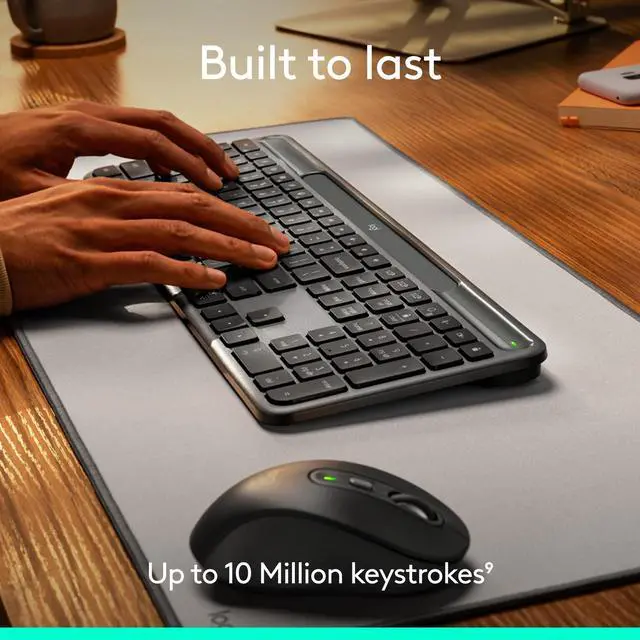 Alt view image 5 of 14 - Logitech Signature Slim Solar+ Wireless Bluetooth Keyboard Graphite 920013755