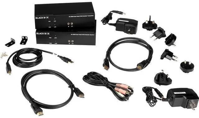 Main image of Black Box KVX Series Dual-Head HDMI KVM Fiber Extenders KVXLCHF-200