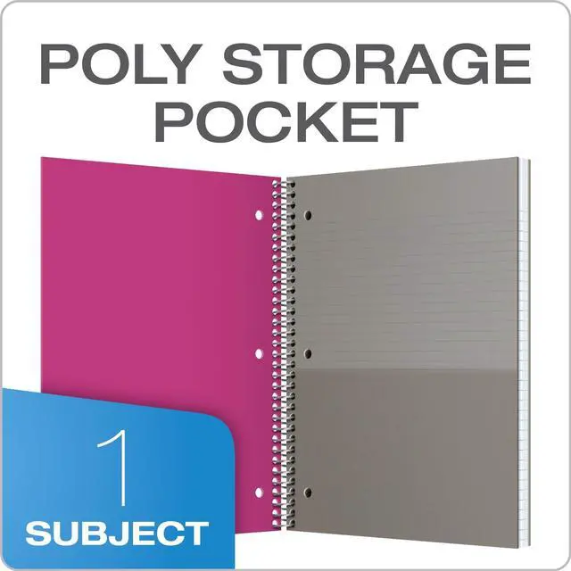Alt view image 5 of 7 - Oxford Poly One-Subject Notebook, College Rule 10590