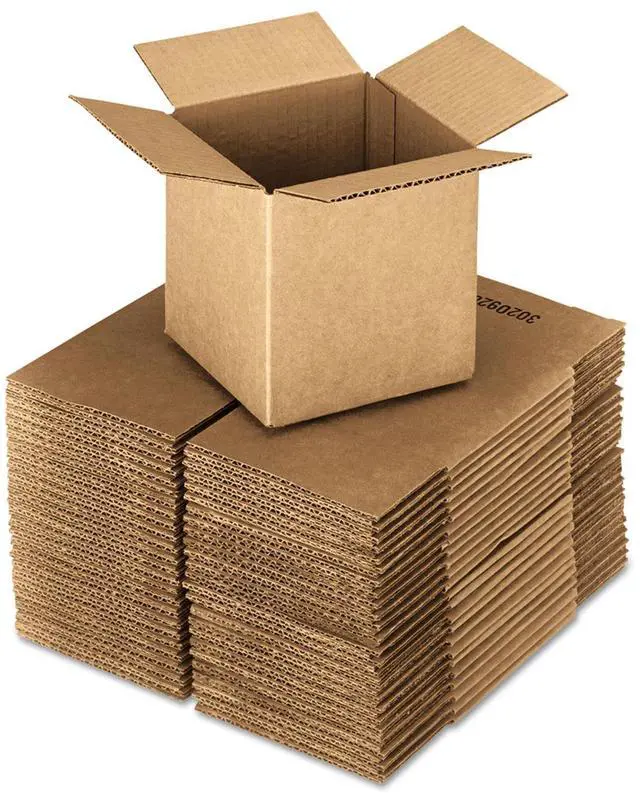 Main image of Cubed Fixed-Depth Corrugated Shipping Boxes Regular Slotted Container RSC 24" x 24" x 24" Brown Kraft 10/Bundle UFS242424