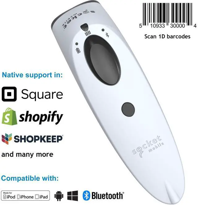 Alt view image 4 of 5 - Socket Mobile SocketScan S740 Universal Barcode Scanner White & White Dock CX34871982