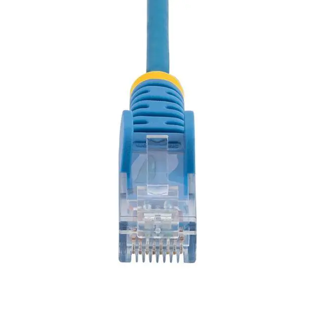 Alt view image 5 of 6 - StarTech 15ft Blue Slim CAT6 Ethernet Cable, Snagless, 100W PoE, UTP, LSZH, 28AWG Pure Bare Copper Wire, Slim RJ45 Network Patch Cord w/Strain Reliefs, Fluke Tested Model N6PAT15BLS