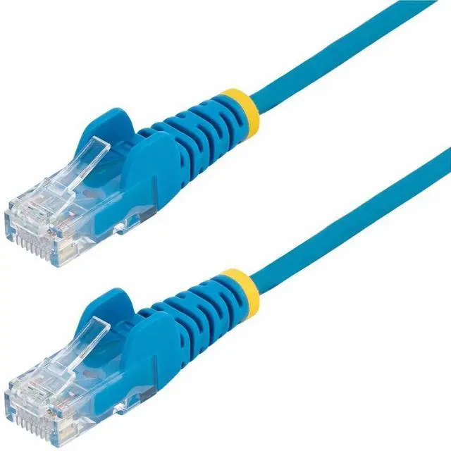 Alt view image 2 of 6 - StarTech 5ft Blue Slim CAT6 Ethernet Cable, Snagless, 100W PoE, UTP, LSZH, 28AWG Pure Bare Copper Wire, Slim RJ45 Network Patch Cord w/Strain Reliefs, Fluke Tested Model N6PAT5BLS