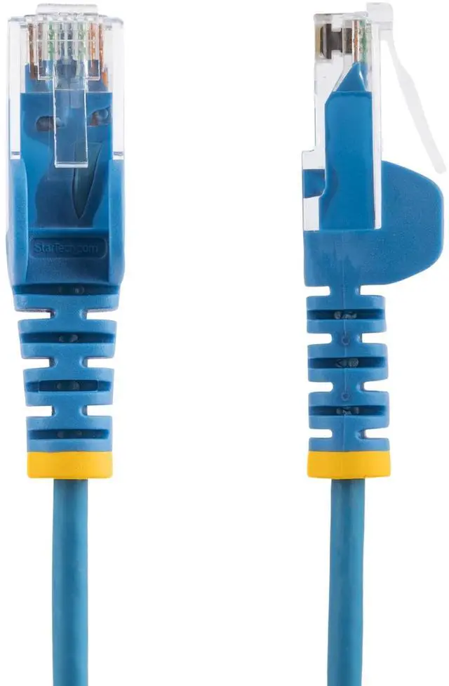 Alt view image 3 of 6 - StarTech 5ft Blue Slim CAT6 Ethernet Cable, Snagless, 100W PoE, UTP, LSZH, 28AWG Pure Bare Copper Wire, Slim RJ45 Network Patch Cord w/Strain Reliefs, Fluke Tested Model N6PAT5BLS