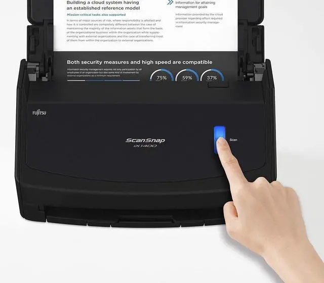 Alt view image 8 of 12 - Ricoh/Fujitsu ScanSnap iX1400 One-Touch 600dpi 40ppm/80ipm Auto Duplex Scanner - Certified Refurbished - Grade A