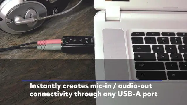 Alt view image 13 of 17 - USB-A SOUND ADAPTER 3.5MM-
