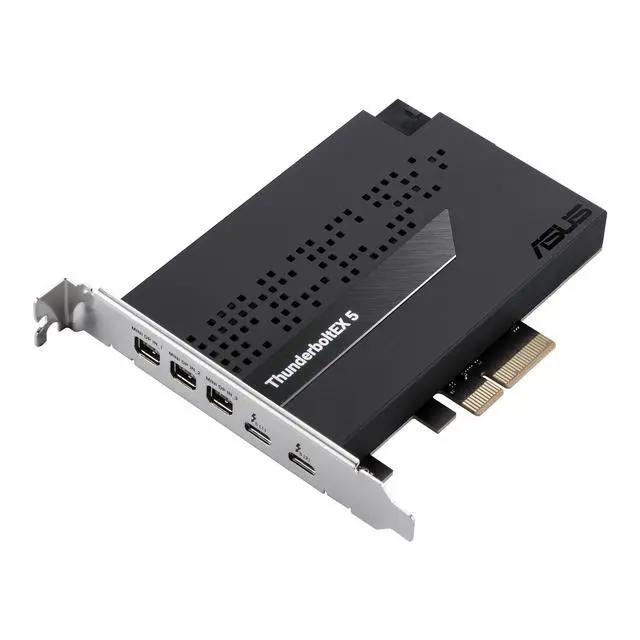 Alt view image 5 of 7 - Asus ThunderboltEX 5 PCI Express 4.0 x4 15 GB/s Desktop Keyboard Mouse Monitor Plug-in Card 3 USB Port 1 Thunderbolt Port 1 USB 2.0 Port PC THUNDERBOLTEX5