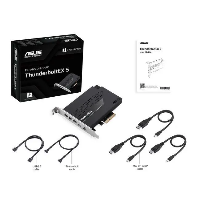 Alt view image 6 of 7 - Asus ThunderboltEX 5 PCI Express 4.0 x4 15 GB/s Desktop Keyboard Mouse Monitor Plug-in Card 3 USB Port 1 Thunderbolt Port 1 USB 2.0 Port PC THUNDERBOLTEX5