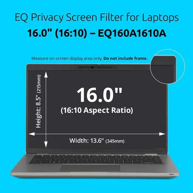 Alt view image 2 of 15 - Kensington EQ Privacy Screen Filter for Laptops 16.0" 16:10