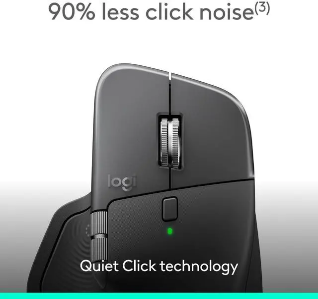 Alt view image 14 of 14 - Logitech MX Master 4 for Business, Wireless Mouse with Quiet Clicks, 8K DPI, MagSpeed Scrolling, Logi Bolt Receiver, Bluetooth, Actions Ring, Haptics, USB-C Charging - Graphite - Darkfield - Wireless