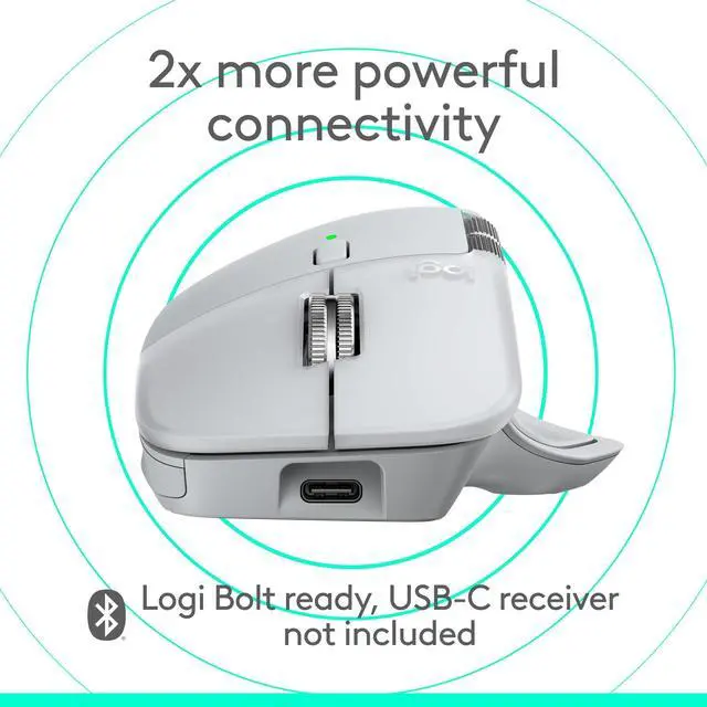 Alt view image 6 of 7 - Logitech MX Master 4 for Mac - Wireless Bluetooth Mouse with Ultra-fast Scrolling, Ergo, haptic feedback, Customize vibration intensity - White Silver