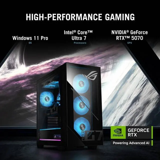 Alt view image 2 of 7 - ASUS ROG G700 Gaming Desktop, Ultra 7 265F, 32GB, 1TB SSD, RTX 5070 PRIME, W11P
