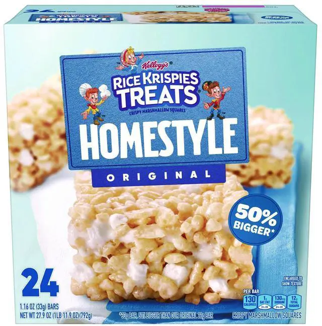 Main image of Rice Krispies Treats Homestyle Original Cereal Bar 1.16 Bar 24/Box KEE27140