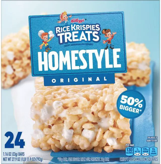 Alt view image 4 of 7 - Rice Krispies Treats Homestyle Original Cereal Bar 1.16 Bar 24/Box KEE27140