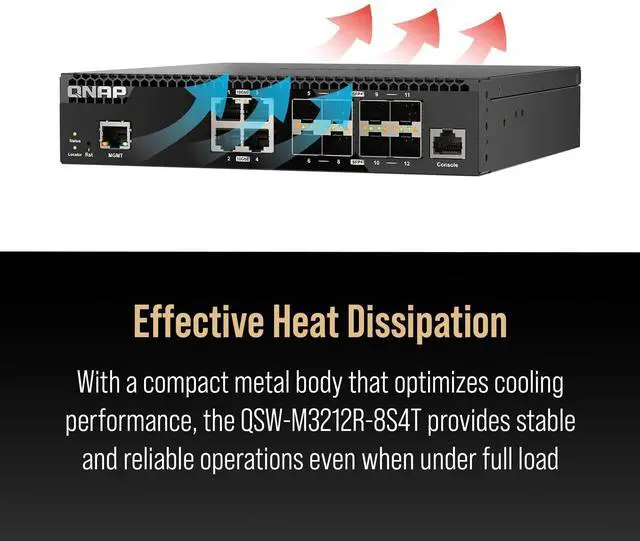 Alt view image 6 of 8 - QNAP QSW-M3212R-8S4T Ethernet Switch QSWM3212R8S4TUS