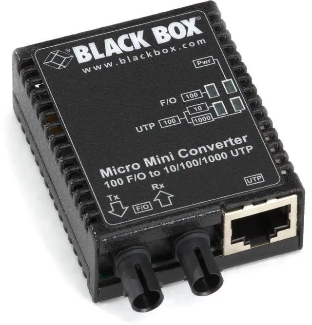 Main image of Black Box Micro Mini 10/100/1000Mbps Copper to 100Mbps Fiber Media Converter
