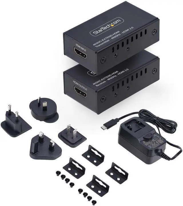 Alt view image 7 of 8 - StarTech HDMI Extender Over CAT5e/CAT6, 4K 60Hz, Up to 200ft (60m), Transmitter and Receiver Kit, Power Over Cable, Compact Form Factor Model 4K50IC-EXTEND-HDMI