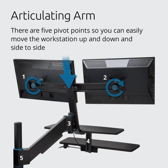 Alt view image 13 of 14 - Kensington Dual Monitor Smart Fit Sit/Stand Workstation (K52796WW)