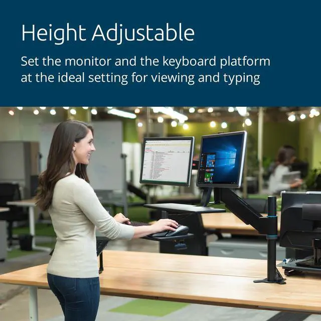 Alt view image 14 of 14 - Kensington Dual Monitor Smart Fit Sit/Stand Workstation (K52796WW)