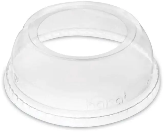 Main image of PET Lids Wide Opening Dome Fits 12 oz to 24 oz Cold Cups Plastic Clear 1000/Carton CKDL626WH