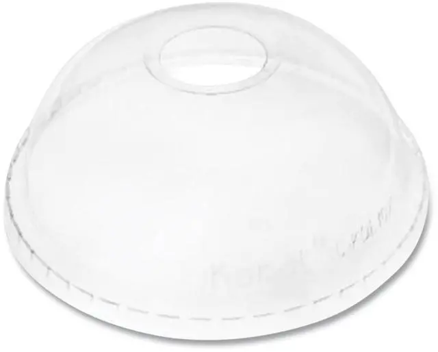 Main image of PET Lids Dome Lid Fits 32 oz Cold Cups Plastic Clear 500/Carton CKDL107