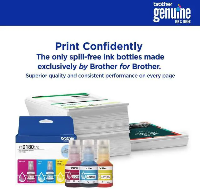 Alt view image 3 of 7 - Brother Genuine BTD180C High Yield Cyan Ink Bottle for 580, 780, 980 Printers