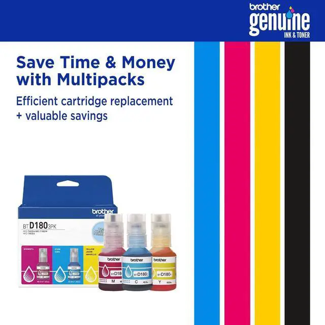Alt view image 7 of 7 - Brother Genuine BTD180C High Yield Cyan Ink Bottle for 580, 780, 980 Printers