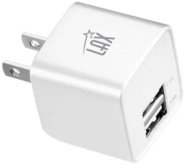 Alt view image 3 of 3 - LAX Gadgets LAX Dual USB Port Wall Charger 2.4A for Smartphones White (LAX2PORTWALLWHT)