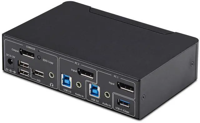 Alt view image 5 of 10 - StarTech 2-Port DisplayPort KVM Switch, 4K 60Hz, DP 1.2, HDCP 1.4, EDID Management, 2-Port USB 3.0 Hub, 4x USB HID Ports, TAA Compliant - P2AD122-KVM-SWITCH
