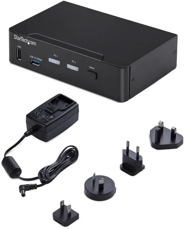 Alt view image 10 of 10 - StarTech 2-Port DisplayPort KVM Switch, 4K 60Hz, DP 1.2, HDCP 1.4, EDID Management, 2-Port USB 3.0 Hub, 4x USB HID Ports, TAA Compliant - P2AD122-KVM-SWITCH