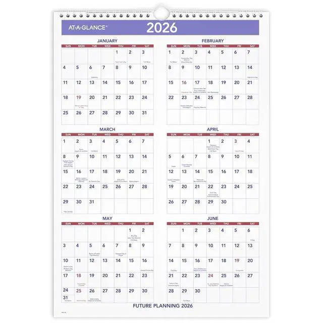 Alt view image 6 of 6 - AT-A-GLANCE® 2026 Monthly Wall Calendar, Medium, 12" x 17"