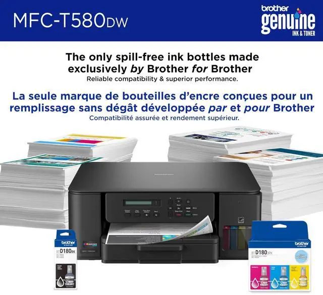 Alt view image 3 of 7 - Brother INKvestment Tank 580 Wireless Color Inkjet All-in-One Printer | Includes up to 3 Years of Ink in-Box (MFC-T580DW