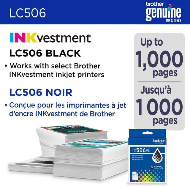 Alt view image 2 of 5 - Brother Genuine LC506BK Standard Yield Black Ink Cartridge