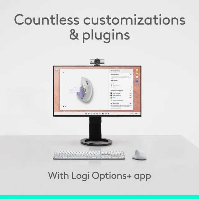 Alt view image 7 of 14 - Logitech MX Master 4 for Mac - Wireless Bluetooth Mouse with Ultra-fast Scrolling, Ergo, haptic feedback, Customize vibration intensity - White Silver