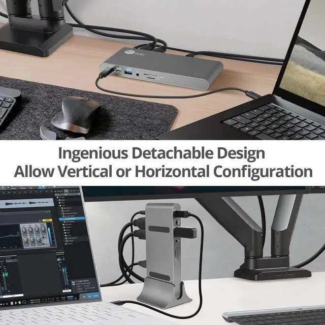 Alt view image 20 of 20 - SIIG USB-C Dual 4K Video MST Docking Station with 60WPD Charging - Ingenious Detachable Design - Ultra-speed Data Transfer - 3 Display Modes