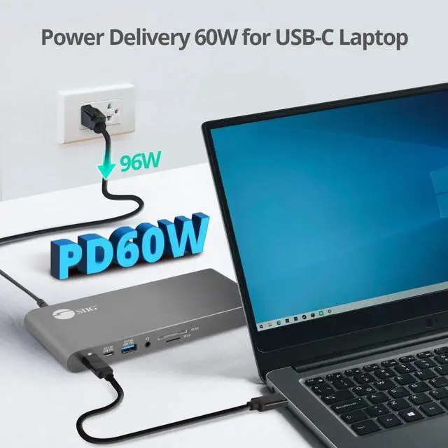 Alt view image 19 of 20 - SIIG USB-C Dual 4K Video MST Docking Station with 60WPD Charging - Ingenious Detachable Design - Ultra-speed Data Transfer - 3 Display Modes