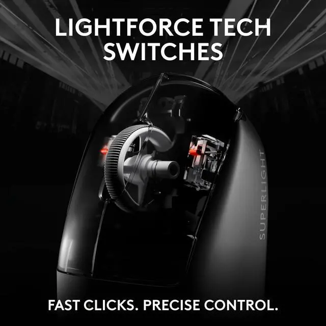 Alt view image 6 of 14 - Logitech G PRO X SUPERLIGHT 2c wireless gaming mouse 51 g pro-grade compact mouse with 5 programmable buttons USB-C charging 44K DPI sensor up to 8 kHz polling for PC/Mac White 910007528