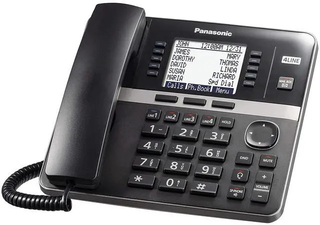 Alt view image 4 of 7 - Panasonic Office Phone, Corded Base Station 4-Lines Expandable with Up to 10