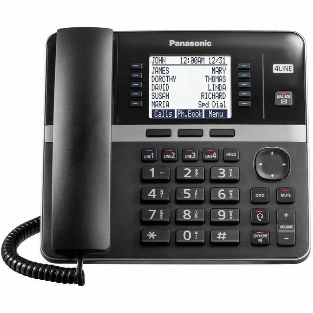 Alt view image 5 of 7 - Panasonic Office Phone, Corded Base Station 4-Lines Expandable with Up to 10