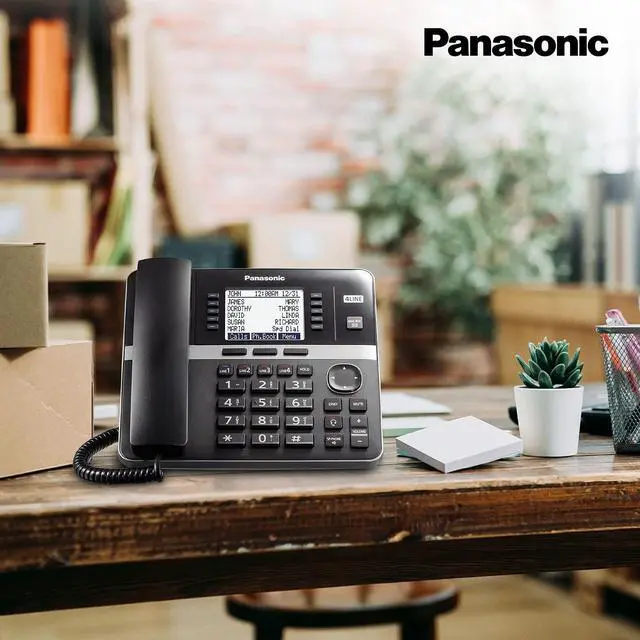 Alt view image 2 of 7 - Panasonic Office Phone, Corded Base Station 4-Lines Expandable with Up to 10