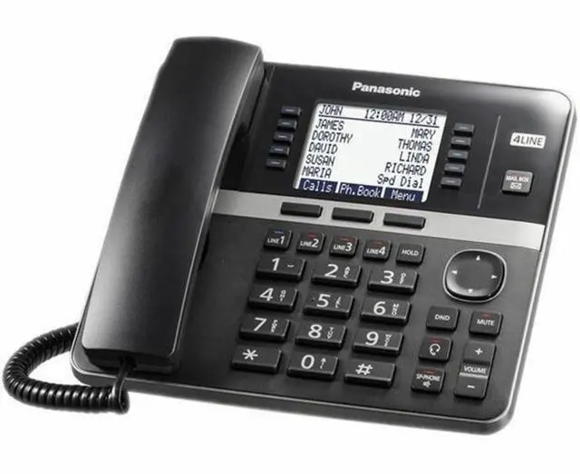 Alt view image 6 of 7 - Panasonic Office Phone, Corded Base Station 4-Lines Expandable with Up to 10