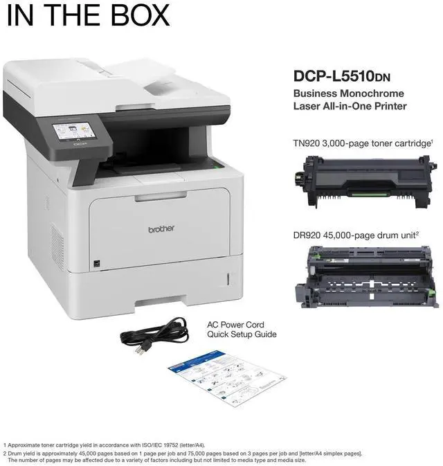 Alt view image 5 of 8 - Brother DCP-L5510DN Wired Laser Multifunction Printer Monochrome