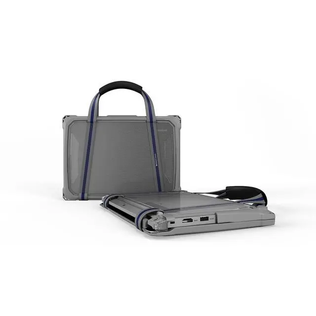 Alt view image 4 of 6 - MAXCases Extreme Shell-F3 Slide Case for Lenovo 100e G4 Chromebook 11" ver 83G8 & 83G9 only Gray/Clear LNESF3100EG4GRY